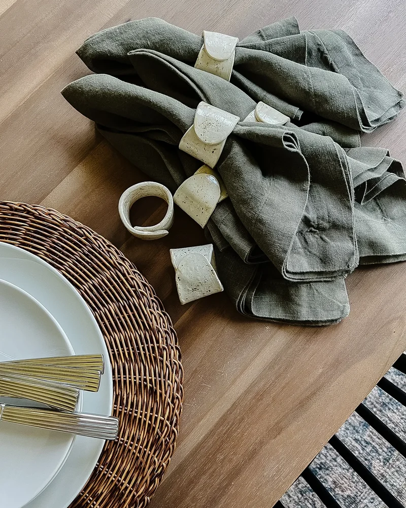 rond de serviette ceramique mouchete diy