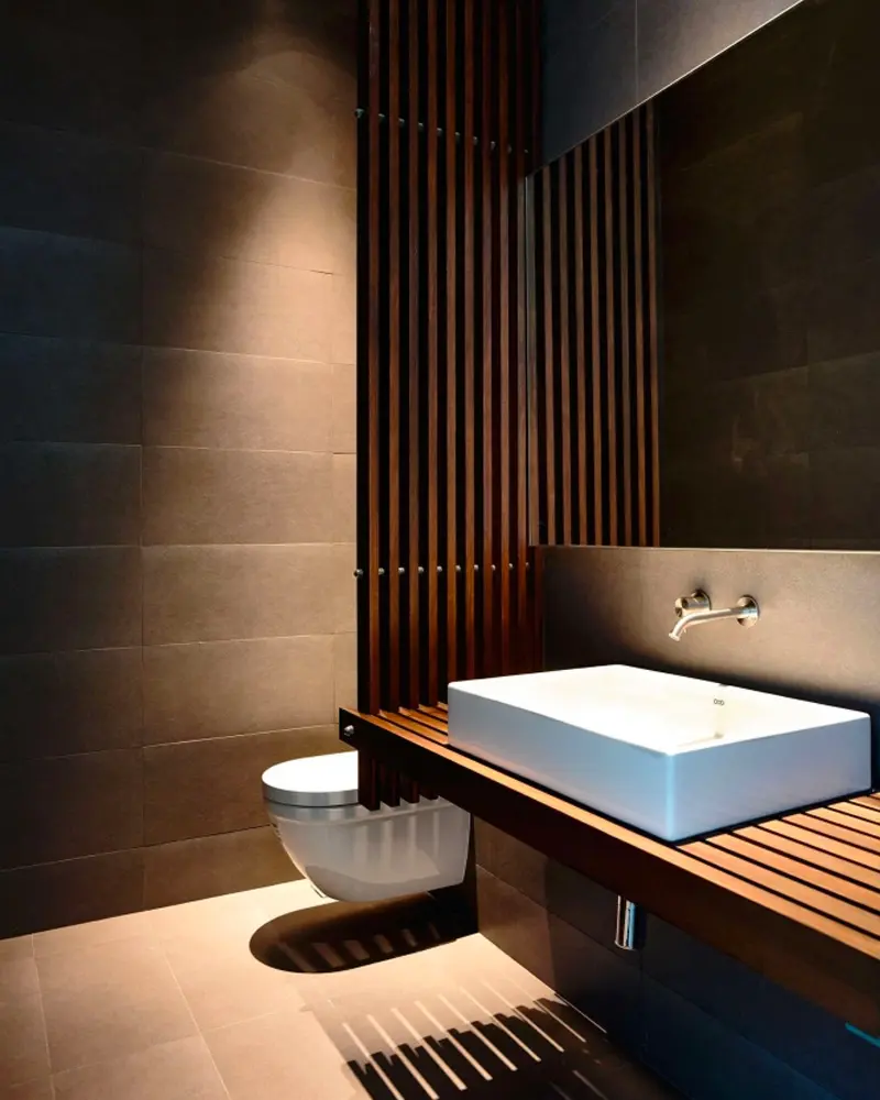 deco salle de bain minimaliste zen feutrée