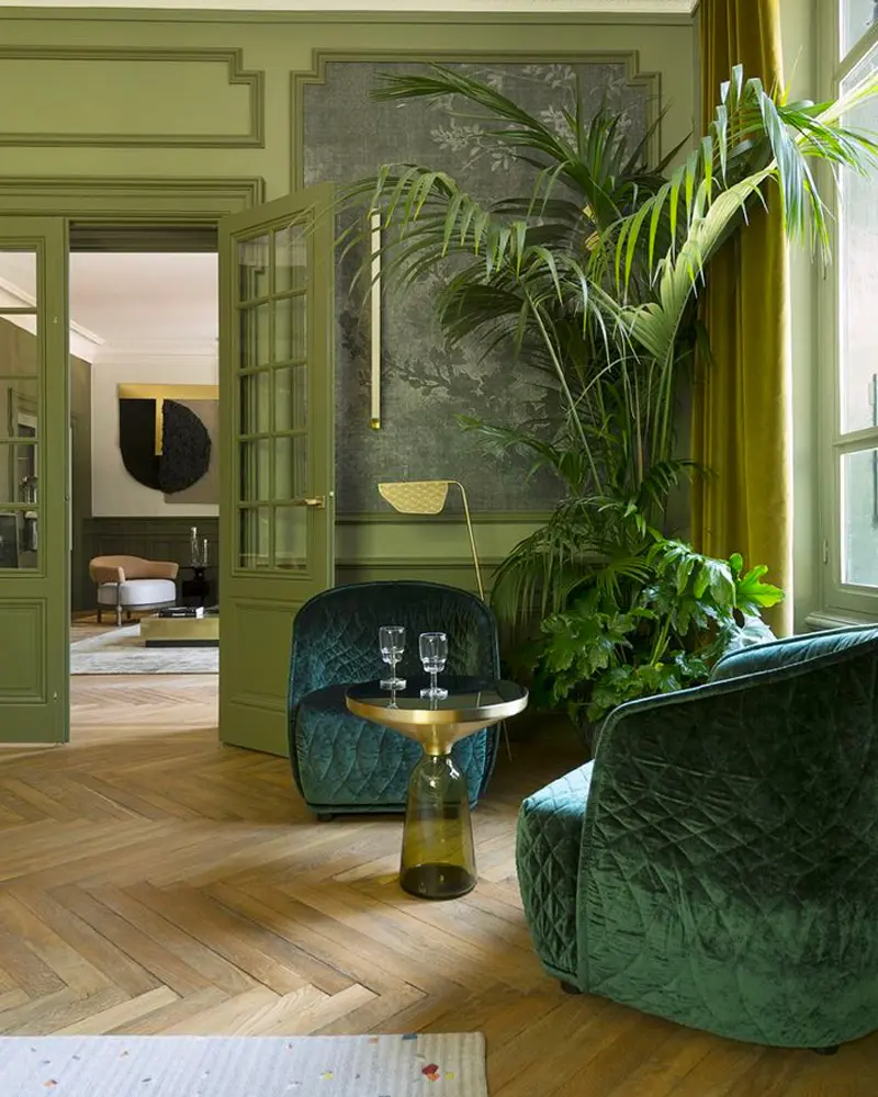 deco salon chic total look vert