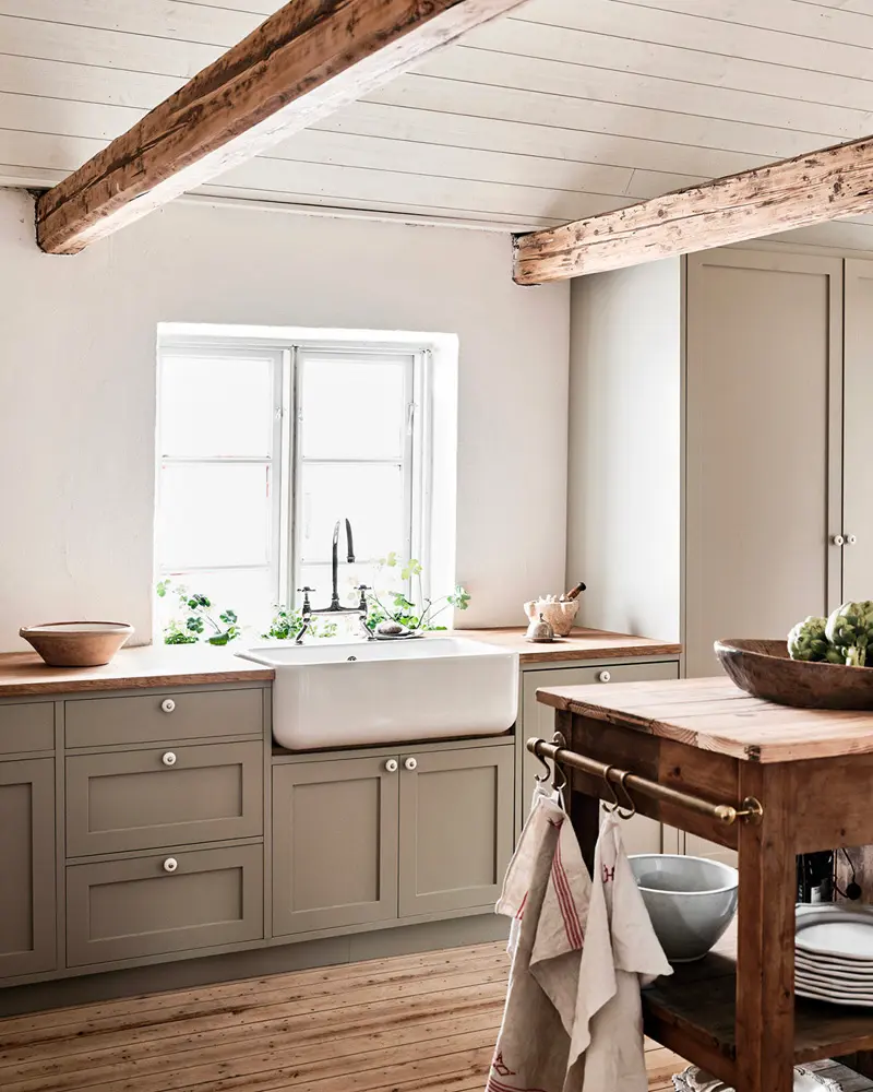 deco cuisine campagne gris bois