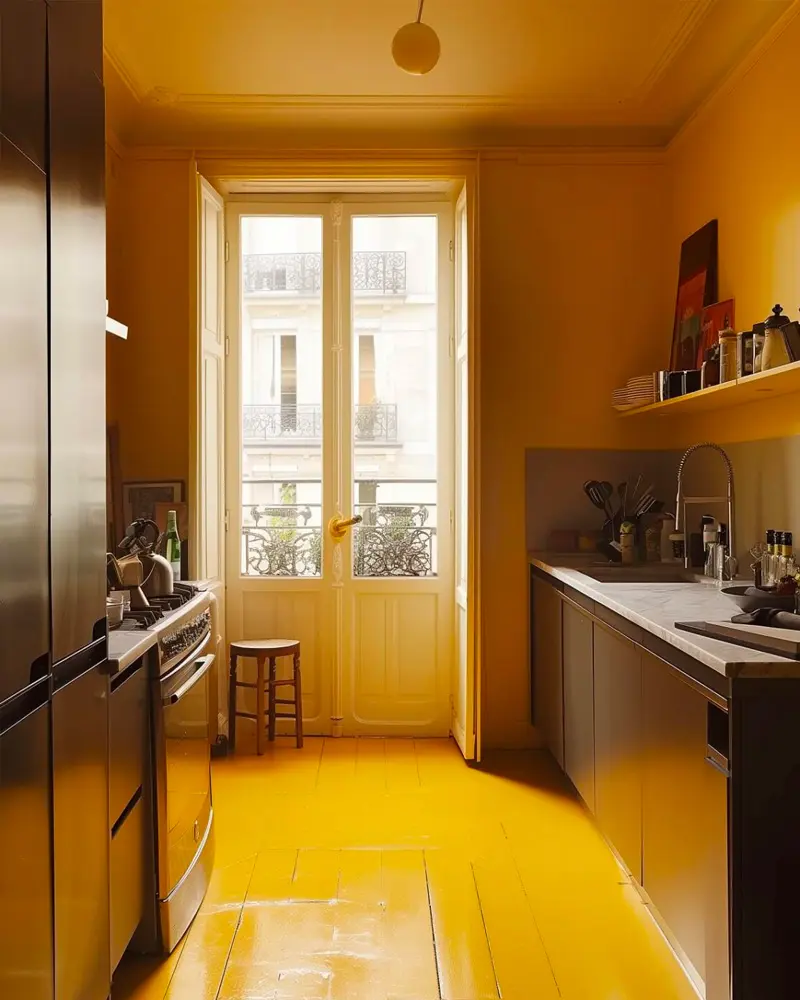 deco cuisine jaune noir