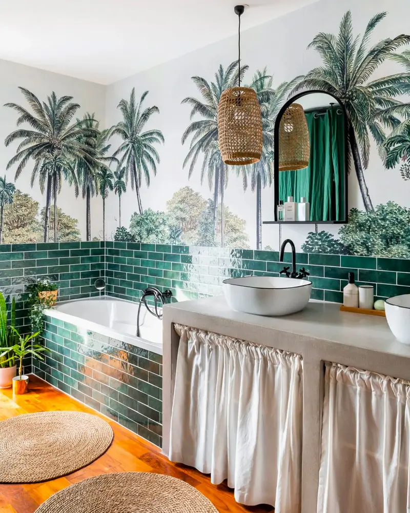 deco salle de bain tropicale