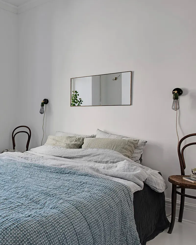deco appartement blanc papier peint chambre