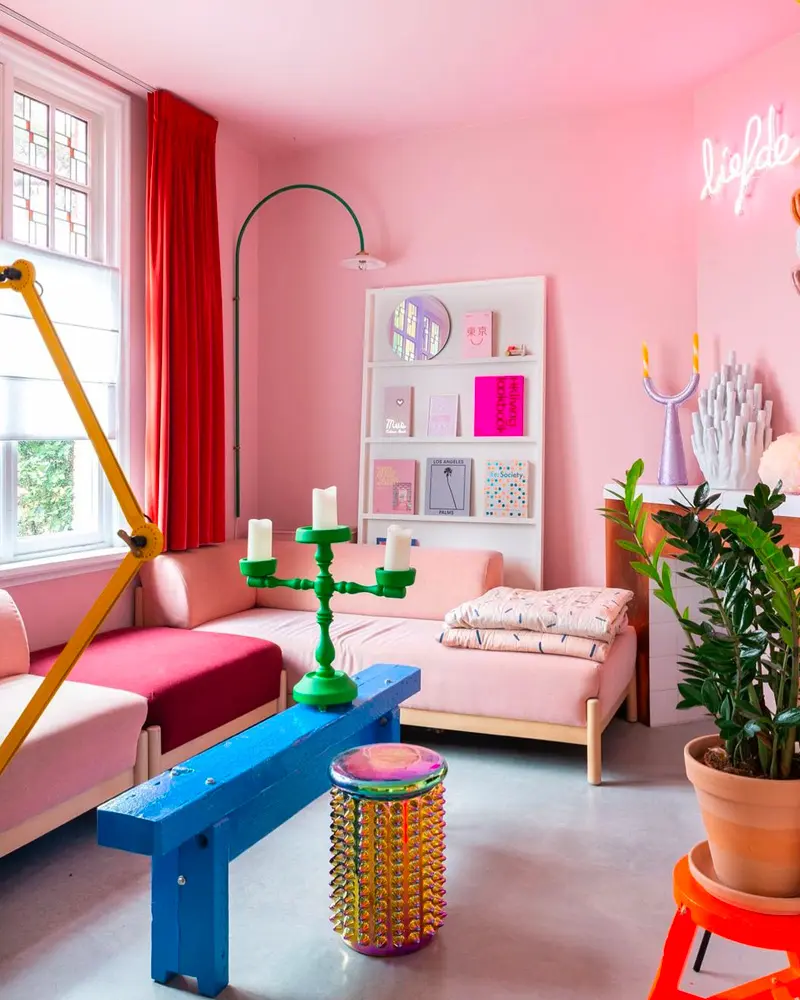 deco appartement moderne rose salon