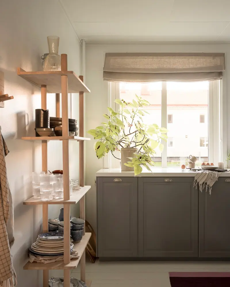 deco appartement naturel vert kaki cuisine