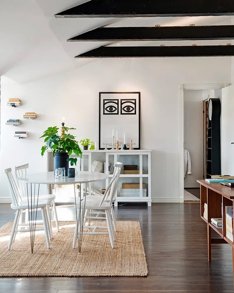 deco appartement vintage scandinave salle a manger
