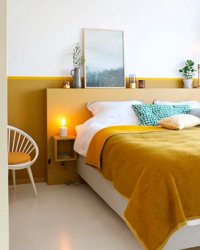 deco chambre jaune moutarde