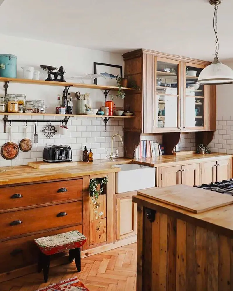 deco cuisine campagne bois retro