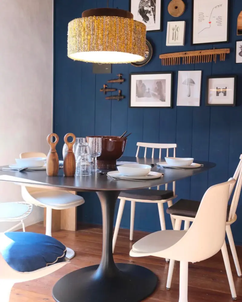 deco salle a manger bleu
