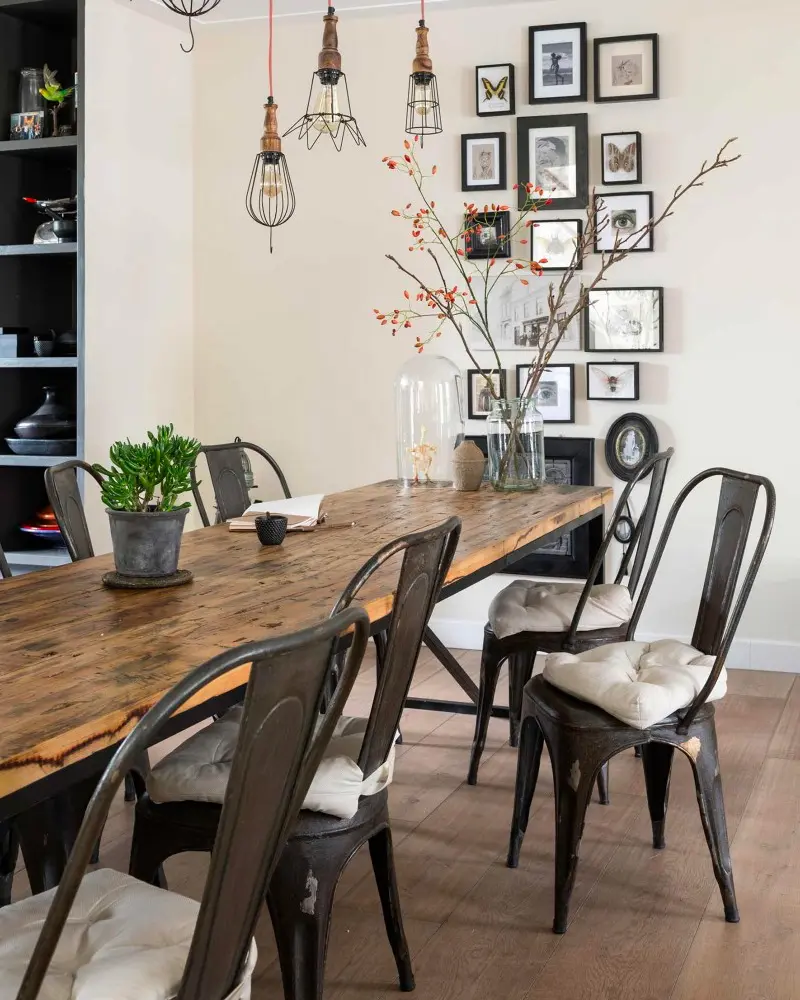 deco salle a manger industrielle metal bois