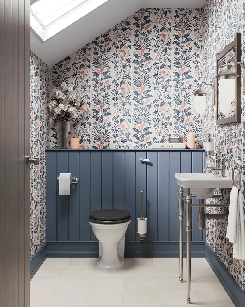 deco salle de bain campagne bleu