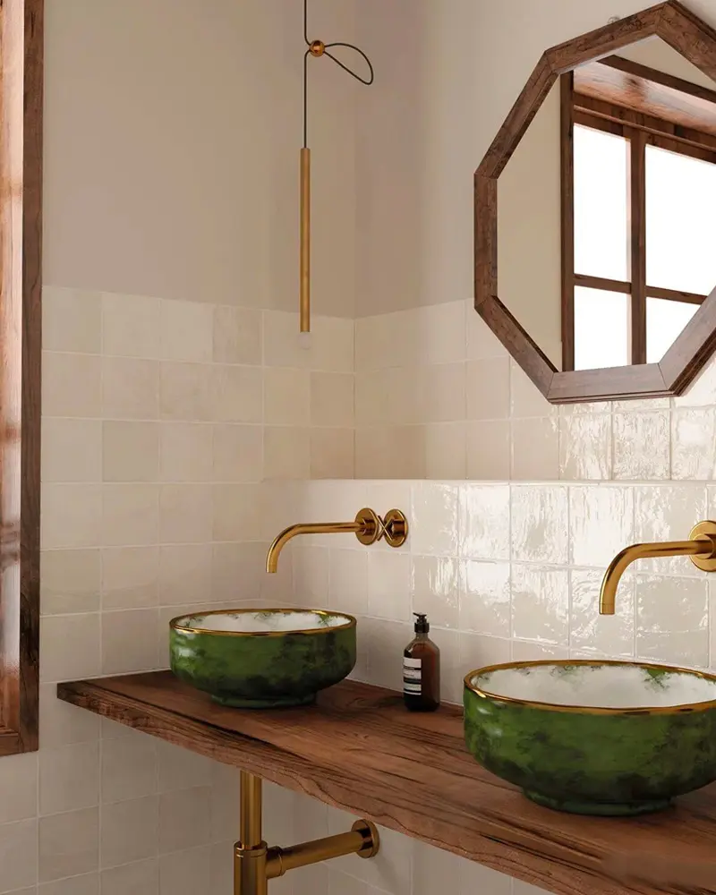 deco salle de bain chic carrelage zellige