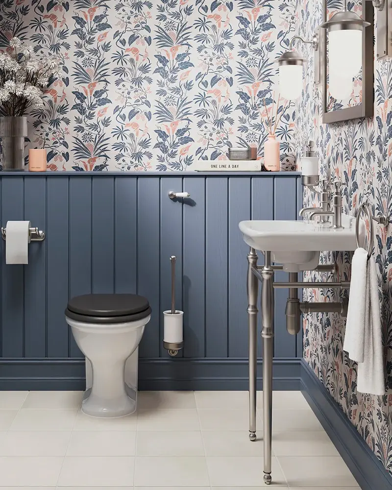 deco salle de bain vintage lavabo nickel