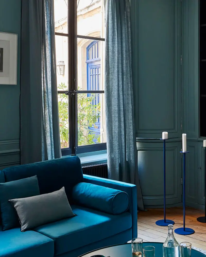 deco salon bleu