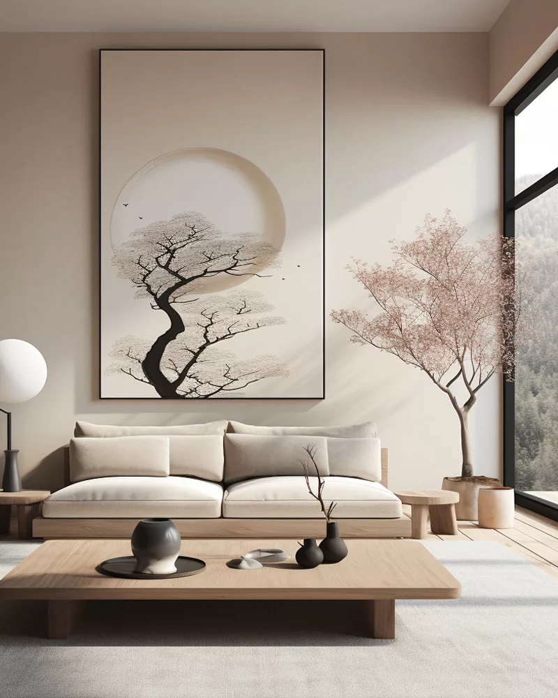 deco salon minimaliste japandi