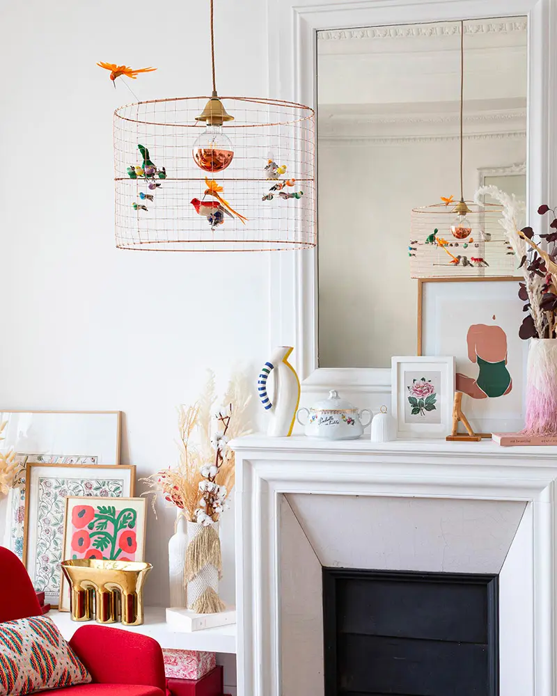 deco salon suspension voliere