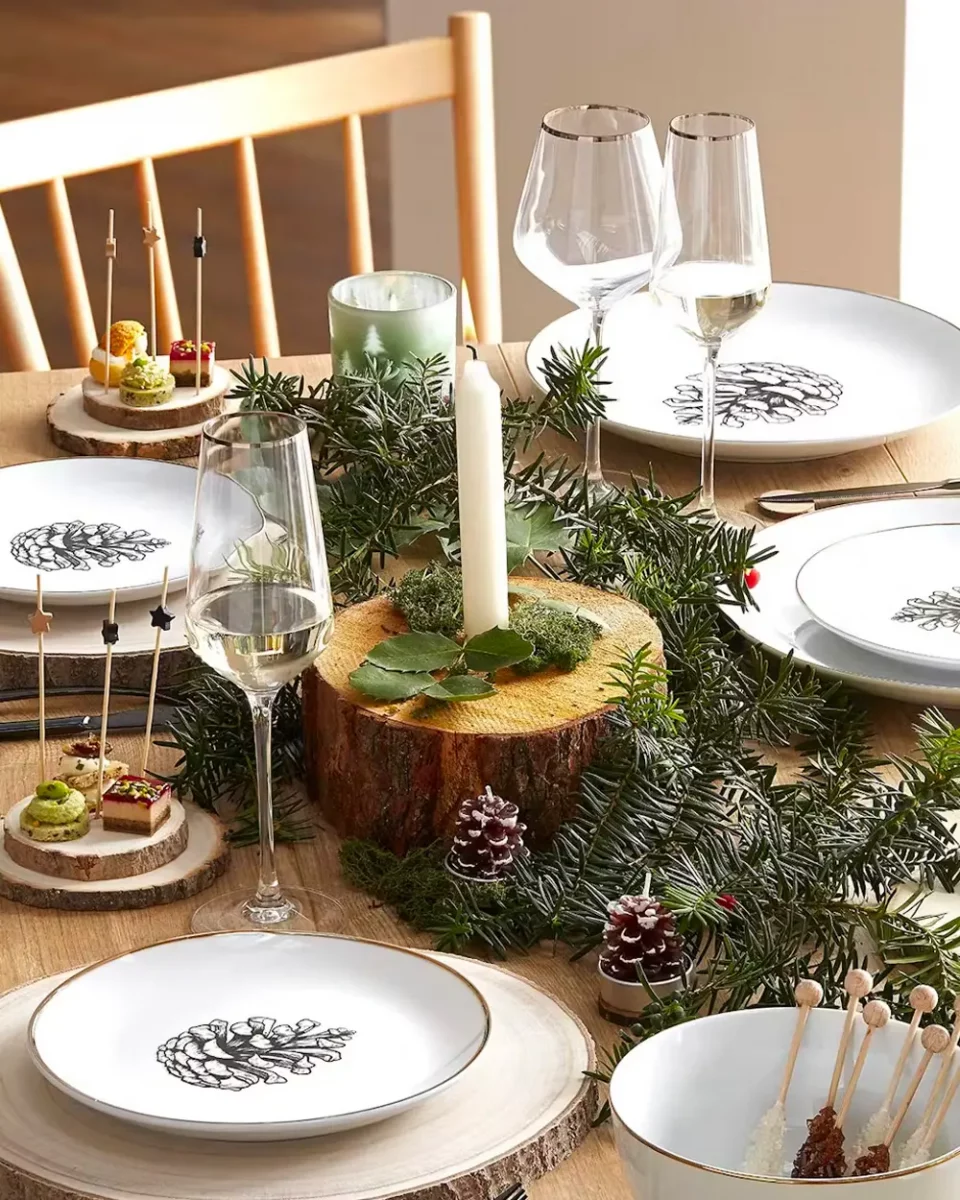 deco table noel vegetale moderne