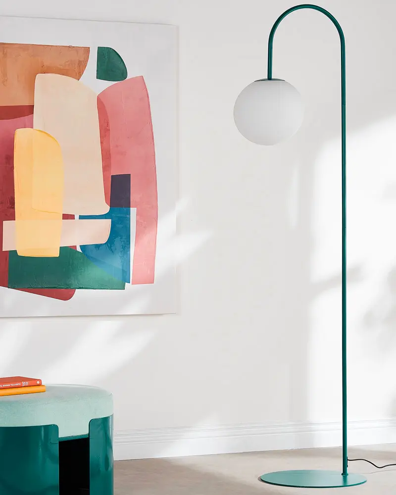 lampadaire metal vert canard