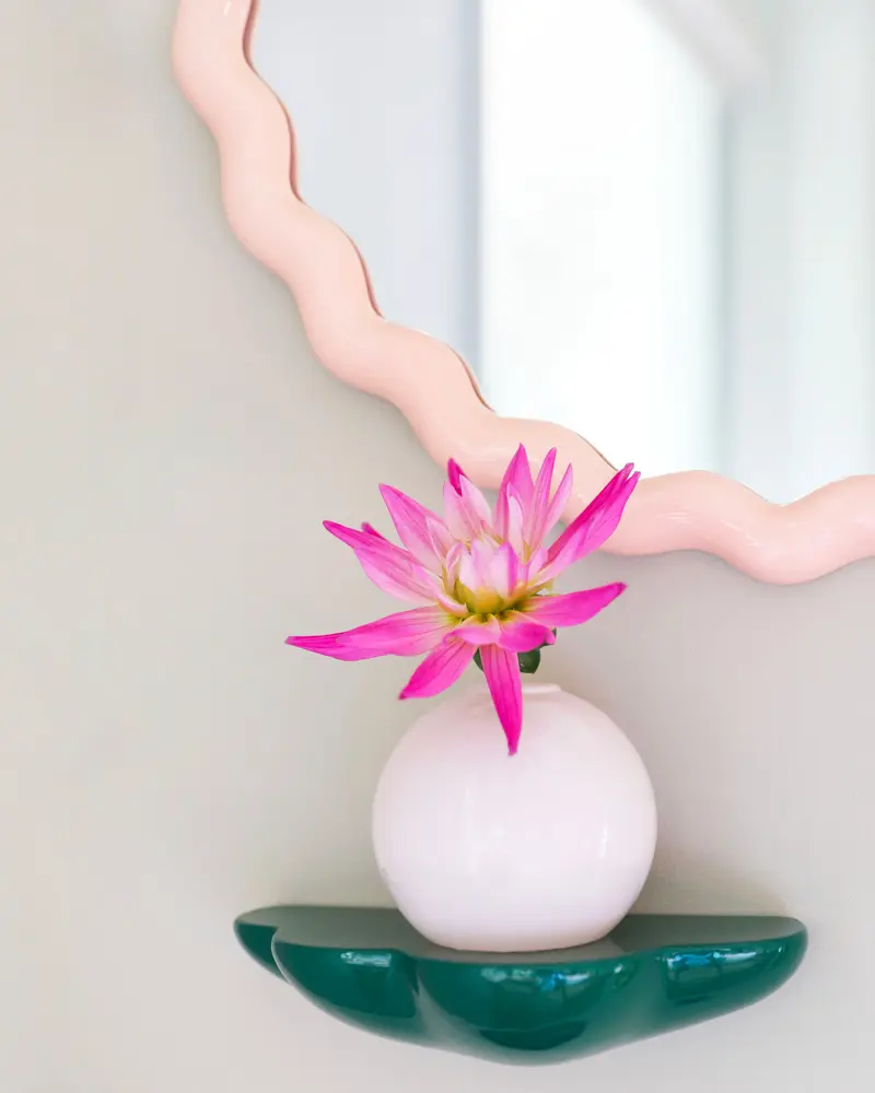 miroir ondule rose