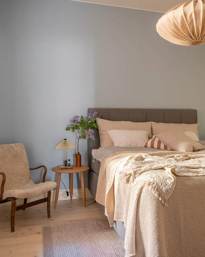 mur gris deco chambre scandinave