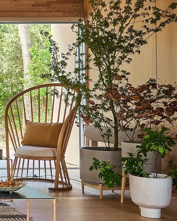 pot sur pied beton