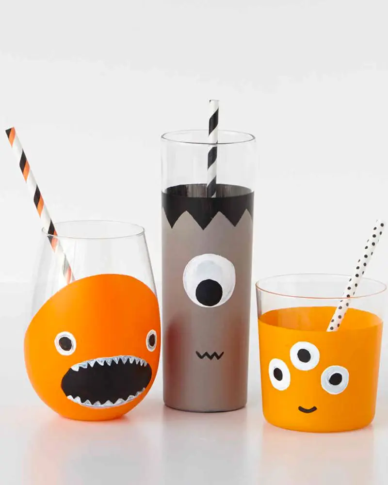 verre peint diy halloween