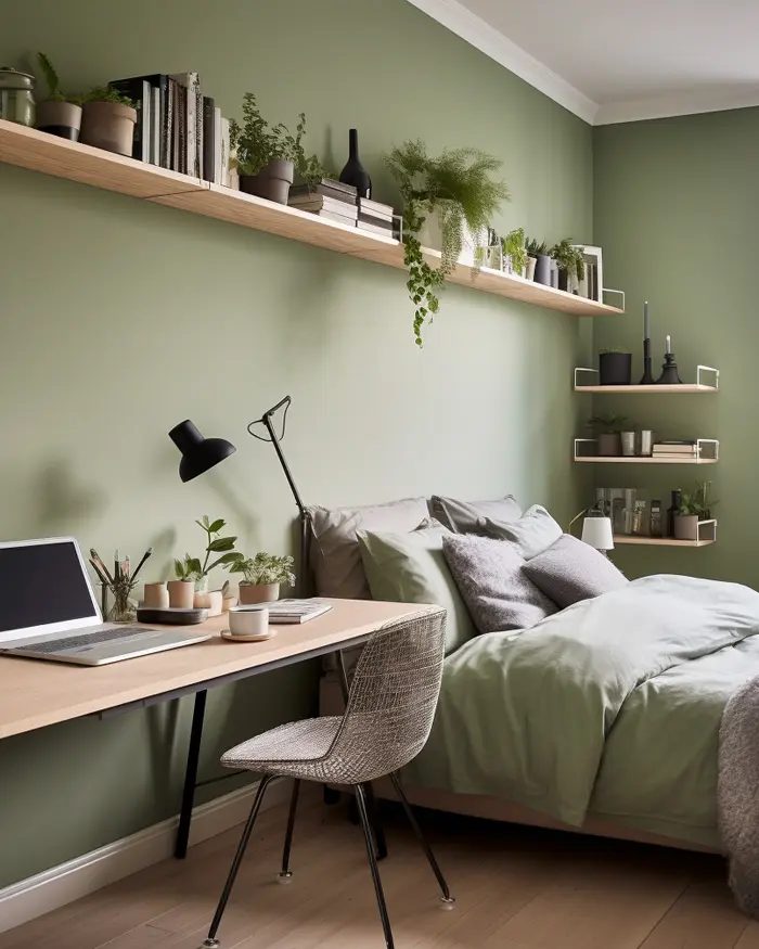 deco bureau nature vert bois