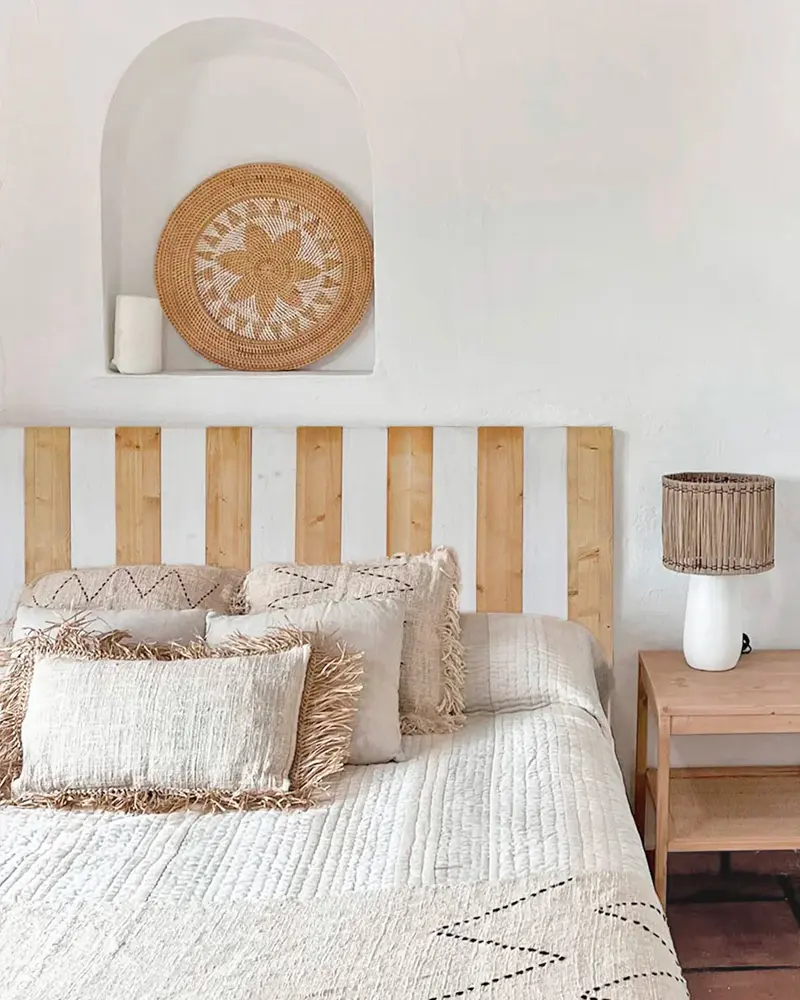 deco chambre boheme beige bois