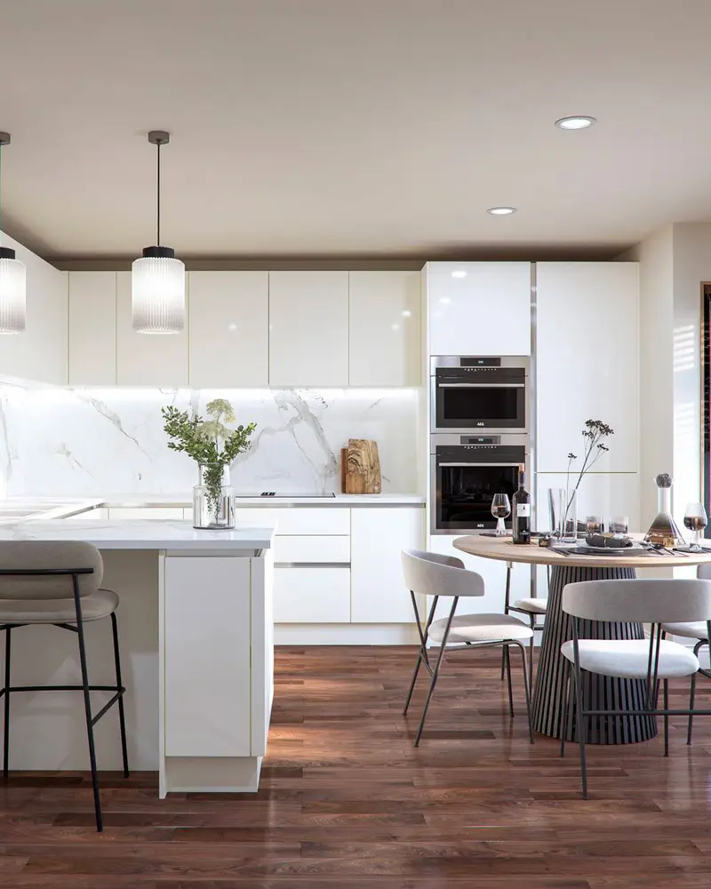 deco cuisine chic marbre blanc