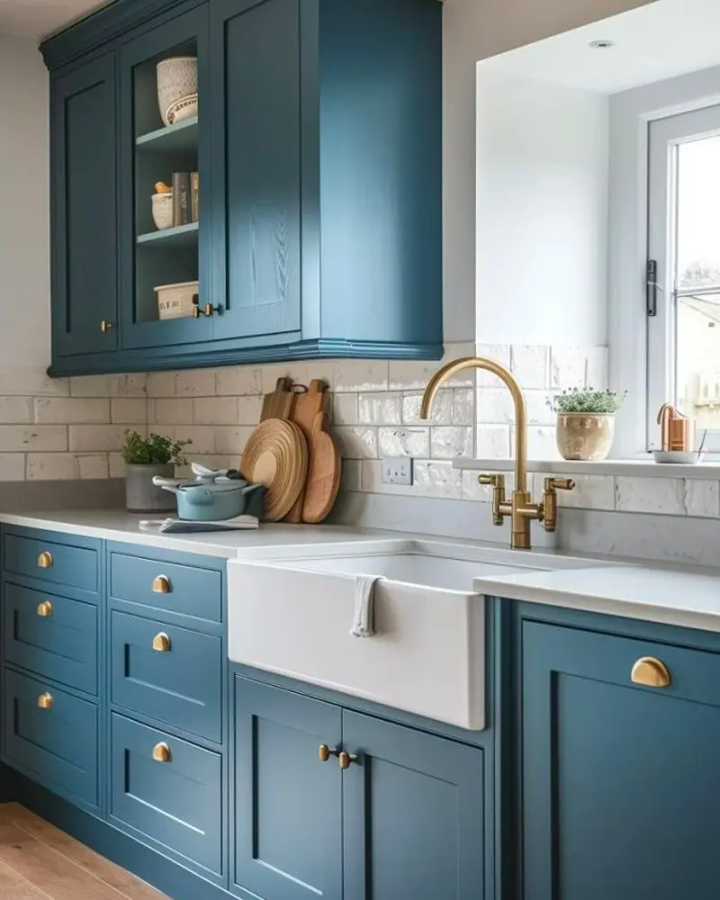 deco cuisine chic bleu canard