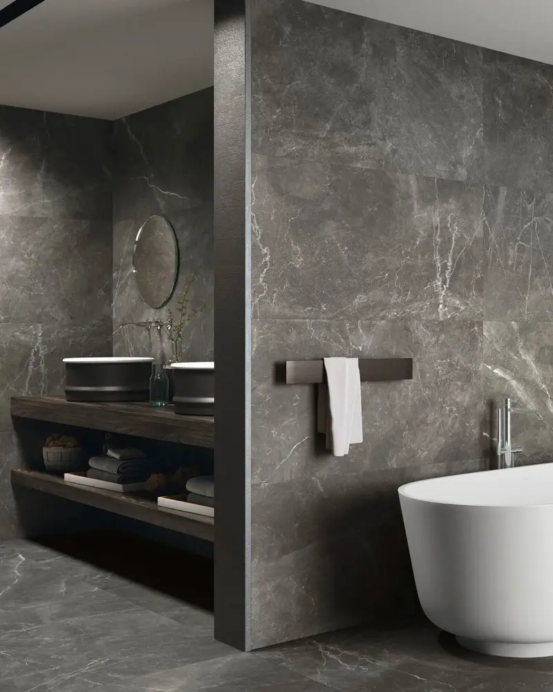 deco salle de bain marbre gris