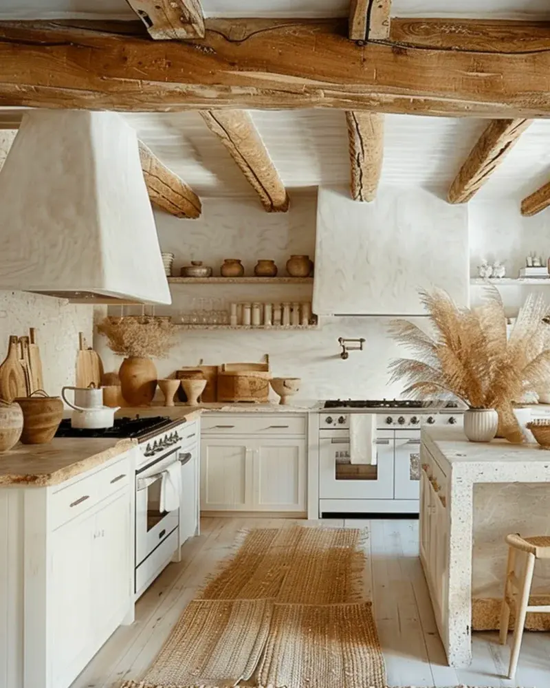 deco cuisine campagne boheme beige