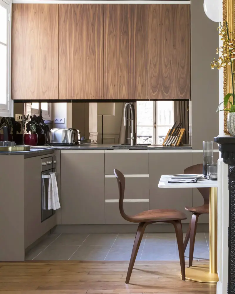 deco cuisine chic noyer dore