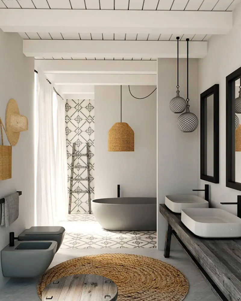 salle de bain ethnique moderne