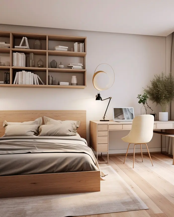 deco bureau nature beige bois