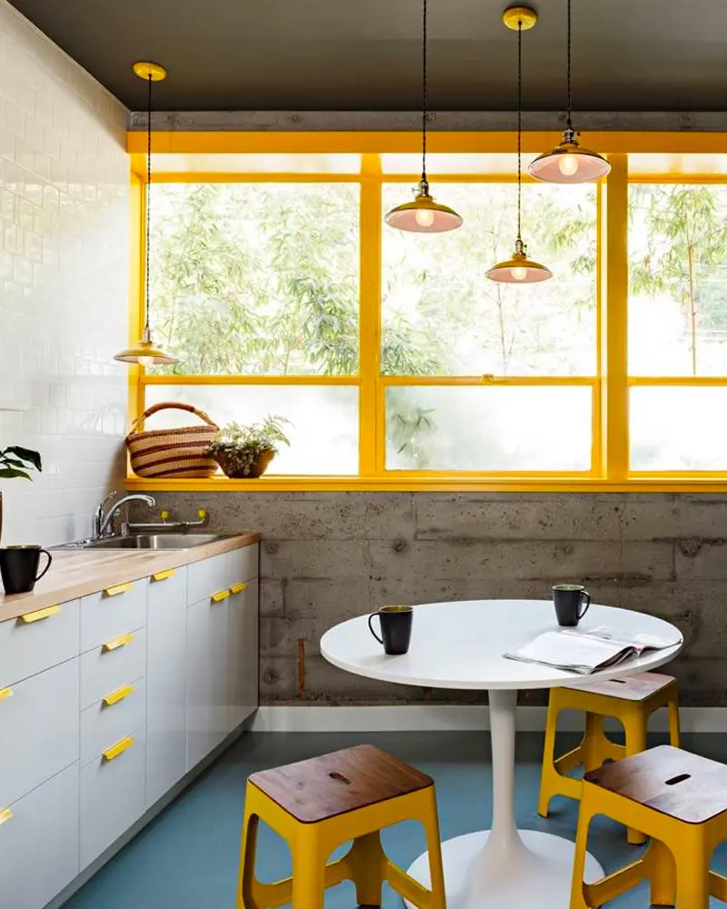 deco cuisine moderne beton jaune