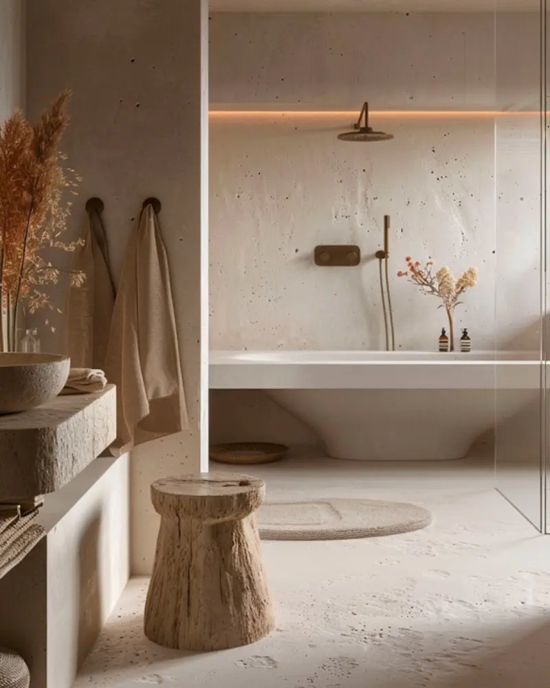 deco salle de bain nature beige