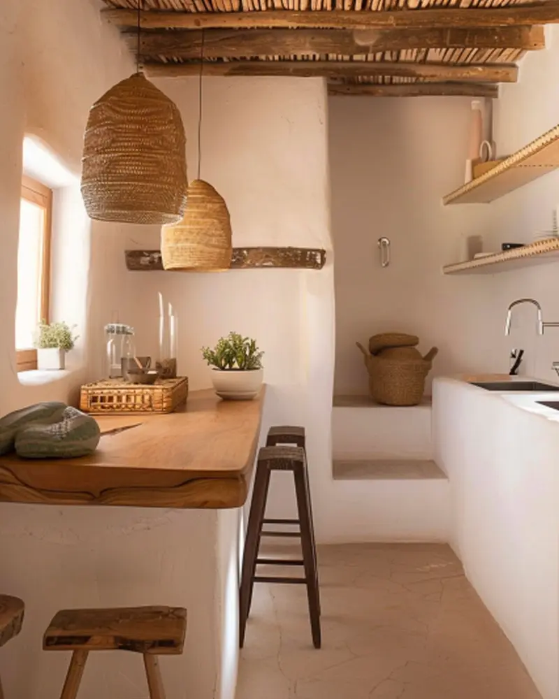 deco cuisine nature blanc bois