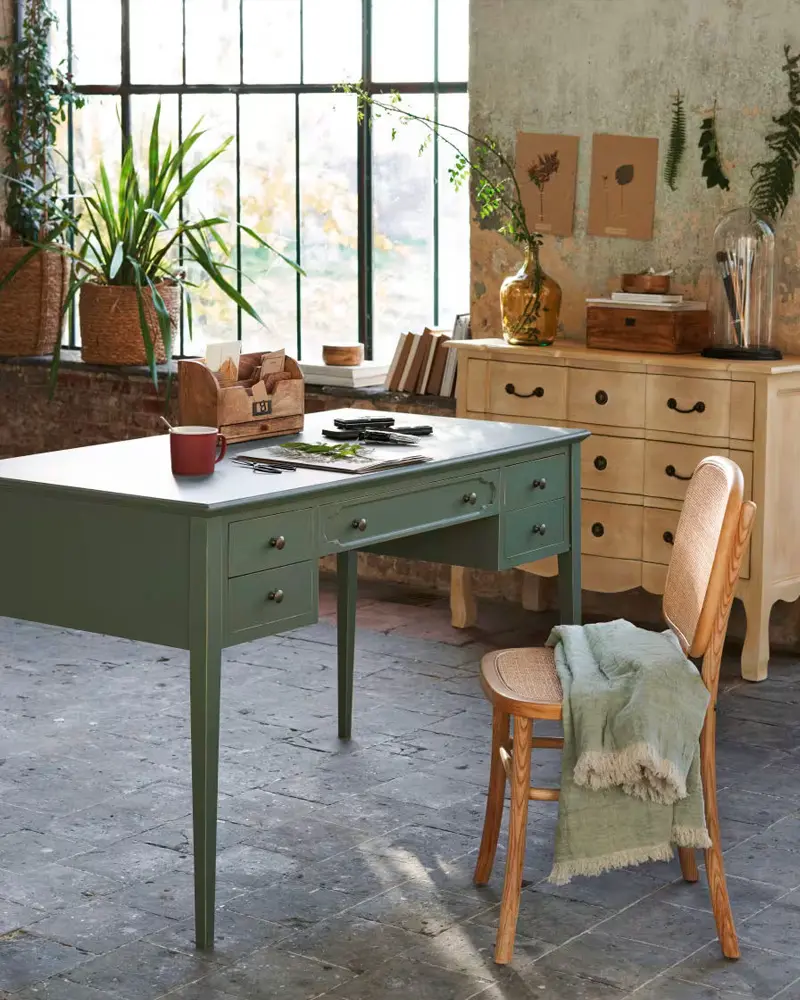 bureau tiroirs vert