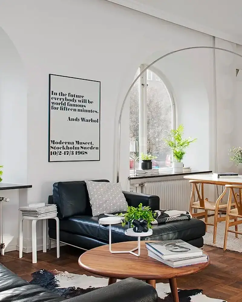 deco appartement moderne cuir noir salon