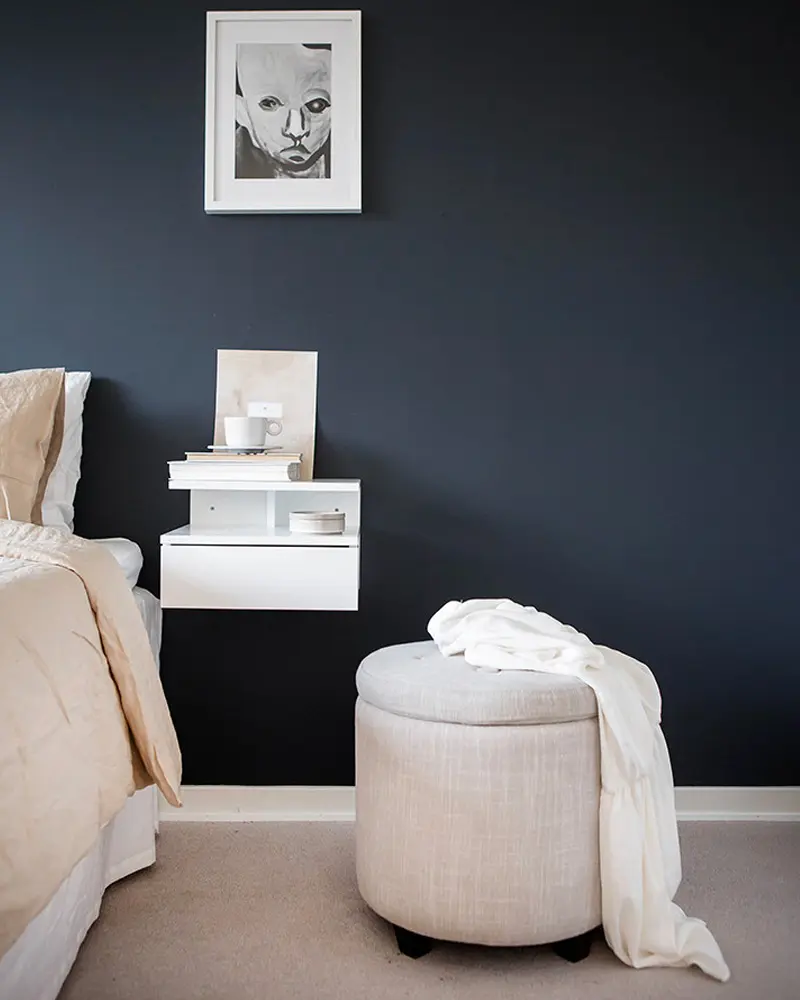 deco appartement moderne scandinave noir blanc chambre