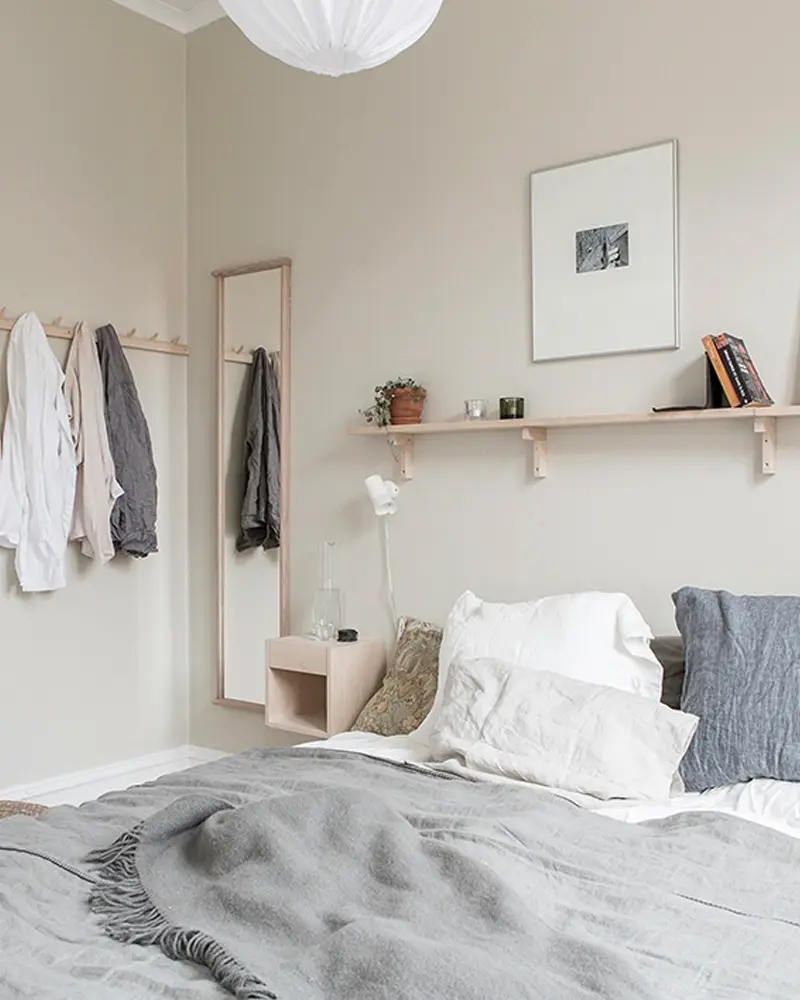 deco appartement scandinave blanc bois chambre