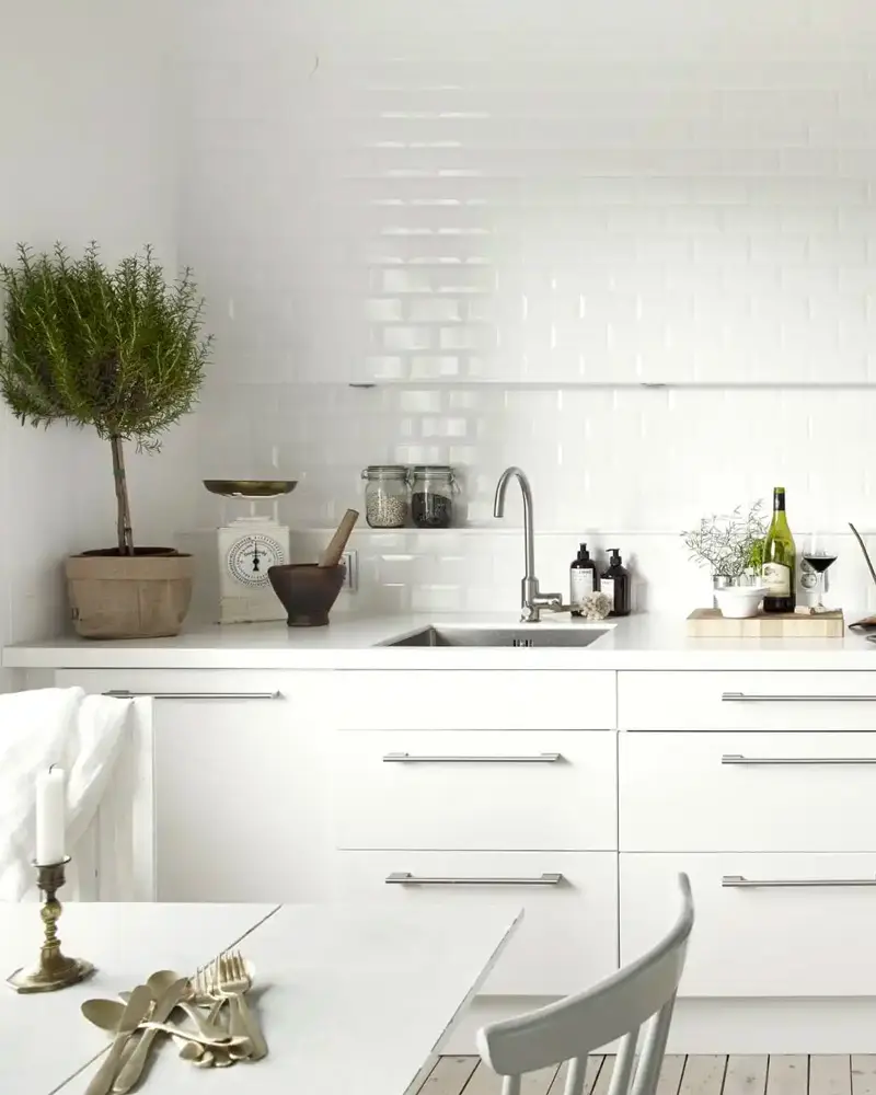 deco appartement scandinave nature noir blanc cuisine