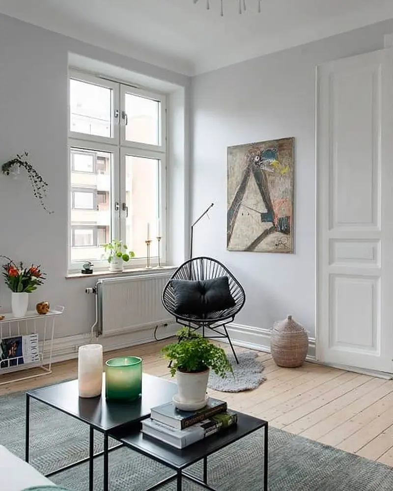 deco appartement vert blanc salon