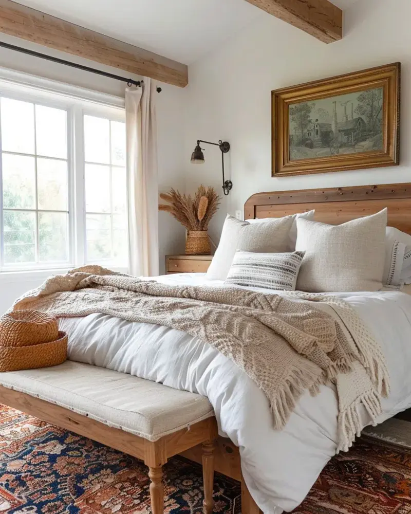 deco chambre campagne chic bois