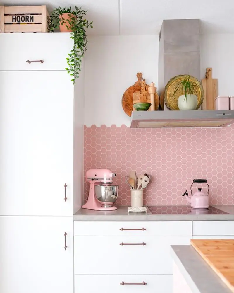 deco cuisine rose pastel