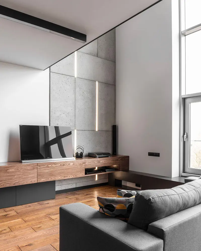 deco loft moderne noir salon