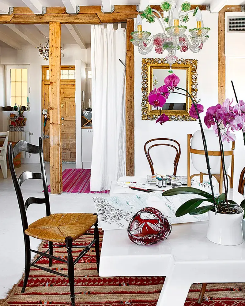 deco maison boheme rouge salon