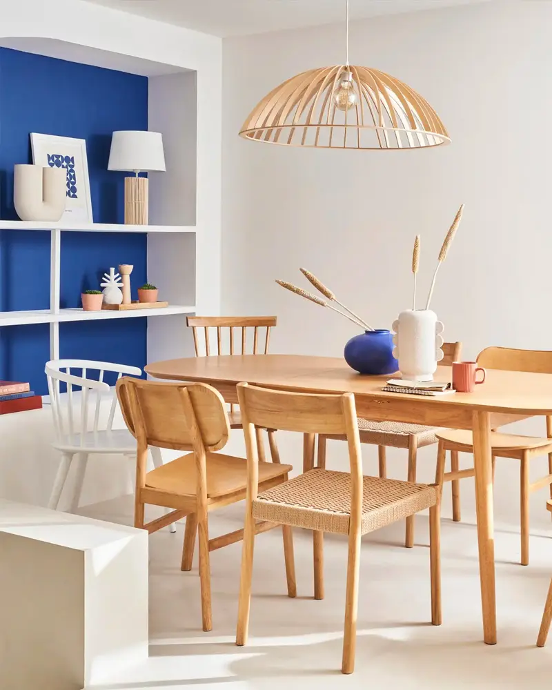 deco salle a manger bleu bois