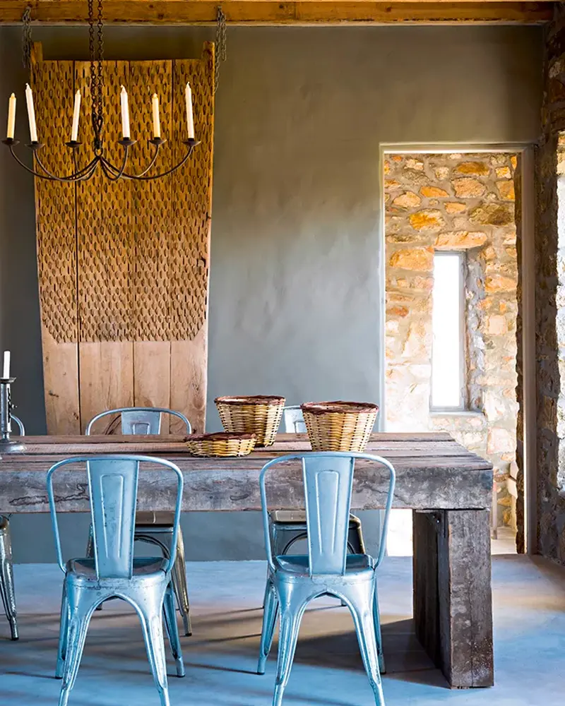 deco salle a manger industrielle nature